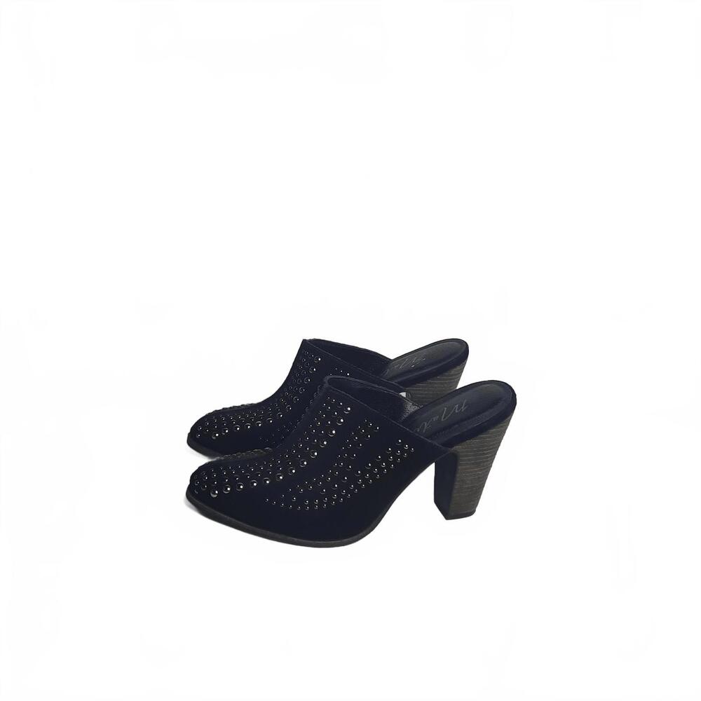 Matisse Noemi Black Studded Leather‎ Mule Heels Size 8.5